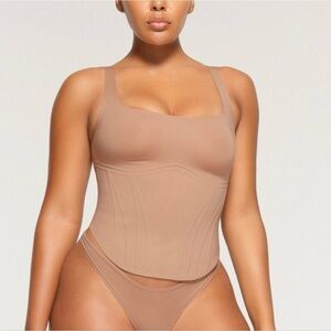 NEW Skims Bonded Corset Top Sz 2X Sculpting Stretch Unlined Tan Shapewear